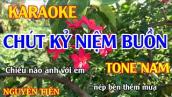Karaoke Chút Kỷ Niệm Buồn Tone Nam Nhạc Sống | Nguyễn Tiến