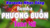 Phượng Buồn Karaoke Tone Nữ Nhạc Sống Rumba || Karaoke Đại Nghiệp