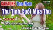 Thư Tình Cuối Mùa Thu Karaoke Tone Nam | Karaoke Nhạc Sống Thanh Ngân