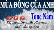 Mùa Đông Của Anh - Karaoke Tone Nam | Yêu ca hát - Love Singing |
