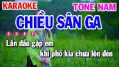 Chiều Sân Ga Karaoke Tone Nam Nhạc Sống | Karaoke Công Trình