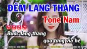 Karaoke Đêm Lang Thang - Tone Nam | Nhạc Sống Huỳnh Lê