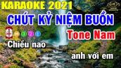 Chút Kỷ Niệm Buồn Karaoke Tone Nam Nhạc Sống 2021 | Trọng Hiếu