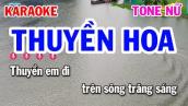 Karaoke Thuyền Hoa Tone Nữ Nhạc Sống Cha Cha || Karaoke Tuấn Cò
