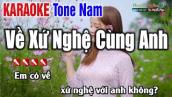 Về Xứ Nghệ Cùng Anh Karaoke Tone Nam 2022 | Nhạc Sống Thanh Ngân