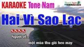 Hai Vì Sao Lạc Karaoke | Tone Nam - Nhạc Sống Thanh Ngân
