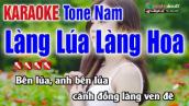 Mùa Xuân Làng Lúa Làng Hoa Karaoke Tone Nam -  Nhạc Sống Thanh Ngân