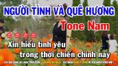 Karaoke Người Tình Và Quê Hương - Tone Nam || Nhạc Sống Huỳnh Lê