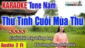 THƯ TÌNH CUỐI MÙA THU Karaoke Tone Nam - Nhạc Sống Thanh Ngân