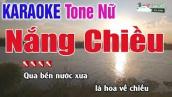 Nắng Chiều Karaoke Tone Nữ - Nhạc Sống Thanh Ngân