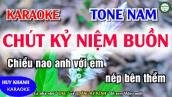 Karaoke Chút Kỷ Niệm Buồn Tone Nam Remix | Nhạc Sống Disco Mới Cực Sung 2021 | Huy Khanh Organ