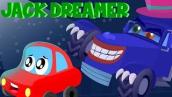Jack Dreamer With Haunted House Monster Truck | Little Red Car Cartoons For Kids