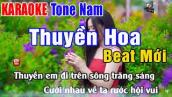 Thuyền Hoa Karaoke Tone Nam | Nhạc Sống Thanh Ngân - Beat Phối Mới Dễ Hát