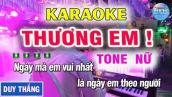 Karaoke Thương Em Tone Nữ  Châu Khải Phong - Beat New Duy Thắng