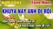 Karaoke Khuya Nay Anh Đi Rồi Nhạc Sống Tone Nam Beat Hay | Hoài Phong