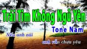 Trái Tim Không Ngủ Yên Karaoke Tone Nam | Huy Hoàng Karaoke