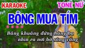 Karaoke Bông Mua Tím Tone Nữ Nhạc Sống | Mai Thảo Organ