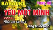 Karaoke Yêu Một Mình Tone Nữ Nhạc Sống | Nguyễn Linh