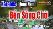 Karaoke || Bến Sông Chờ (Tone Nam) Nhạc Sống Tùng Bách
