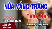 Karaoke Nửa Vầng Trăng Tone Nam Nhac Sống | Trọng Hiếu