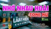 Nhớ Nhau Hoài Karaoke Tone Nữ Nhạc Sống 2022 I Karaoke Lâm Hiền