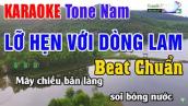 Lỡ Hẹn Với Dòng Lam Karaoke Tone Nam Beat Hay Nhất 2023 | Nhạc Sống Thanh Ngân