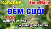 Karaoke Đêm Cuối Nhạc Sống Tone Nam | Hoài Phong Organ