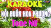 Nỗi Buồn Hoa Phượng Karaoke Tone Nữ Nhạc Sống || Karaoke Đại Nghiệp