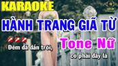 Karaoke Hành Trang Giã Từ Tone Nữ Nhạc Sống | Trọng Hiếu