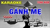 Karaoke Gánh Mẹ Tone Nam Nhạc Sống Dễ Hát | Karaoke Hoàng Luân