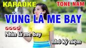 Karaoke Vùng Lá Me Bay Tone Nam Nhạc Sống | Nguyễn Linh