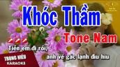 Karaoke Khóc Thầm Tone Nam Nhạc Sống | Trọng Hiếu