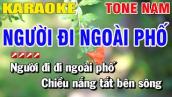 Karaoke Người Đi Ngoài Phố Tone Nam Nhạc Sống | Nguyễn Linh