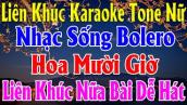 Liên Khúc Karaoke Tone Nữ   Bolero Nhạc Sống Dễ Hát   Hoa Mười Giờ Karaoke Lâm Organ -  Beat Mới