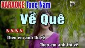Về Quê Karaoke Tone Nam | Beat Cha Cha Cha Dễ Hát - Nhạc Sống Thanh Ngân 2022