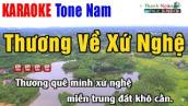 Thương Về Xứ Nghệ Karaoke Tone Nam | Nhạc Sống Thanh Ngân - Beat Chuẩn Phối Mới