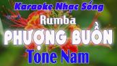 Phượng Buồn Karaoke Tone Nam Nhạc Sống Rumba || Karaoke Đại Nghiệp