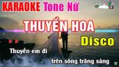 Thuyền Hoa Karaoke Disco 2023 Tone Nữ | Nhạc Sống Thanh Ngân - Beat Dễ Hát