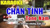 Karaoke Chân Tình Tone Nam Nhạc Sống | Trọng Hiếu