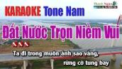 Đất Nước Trọn Niềm Vui Karaoke | Tone Nam - Nhạc Sống Thanh Ngân