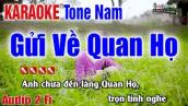 GỬI VỀ QUAN HỌ Karaoke Tone Nam -  Nhạc Sống Thanh Ngân